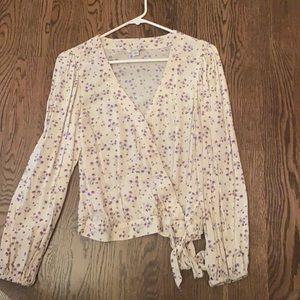 wrap long sleeve top